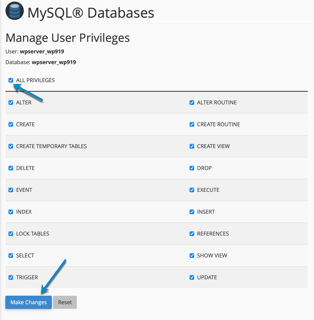 Privileges MySQL Management
