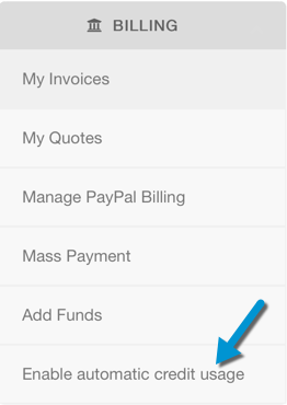 How to enable the automatic usage of your credit to clear invoices