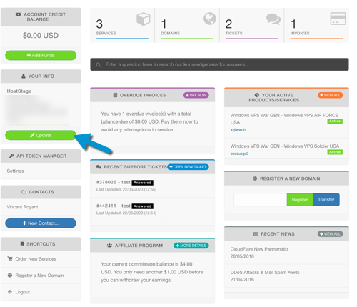 How to modify your client details