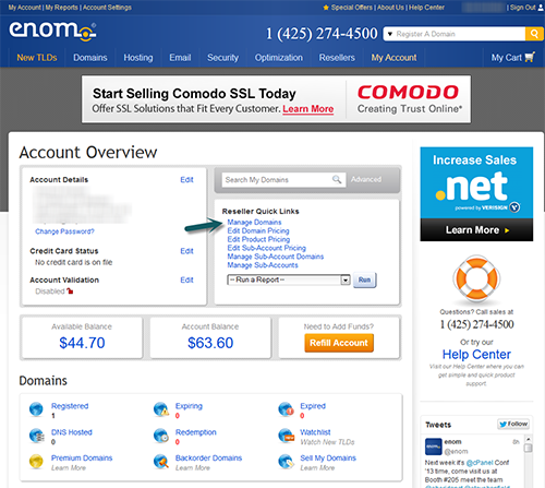 how to change your nameservers at Enom Change an dupdate Enom Nameservers