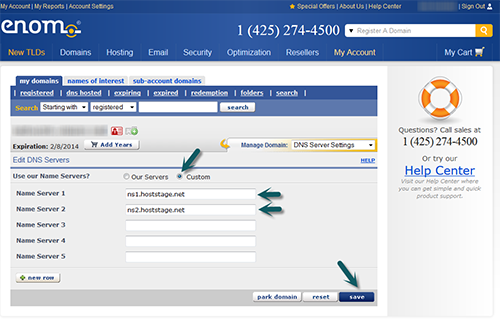 how to change your nameservers at Enom Change an dupdate Enom Nameservers