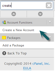 How to create a cPanel account