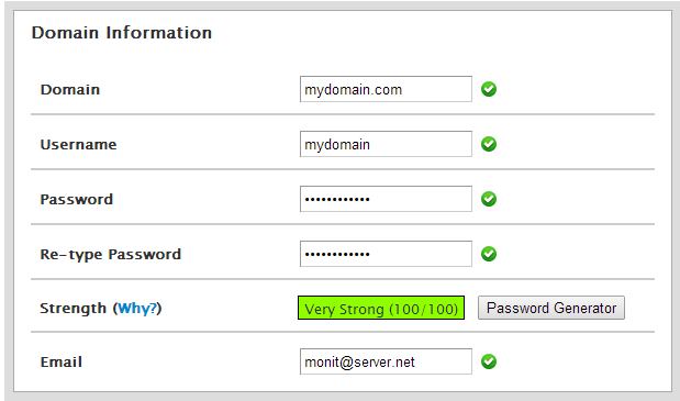 How to create a cPanel account
