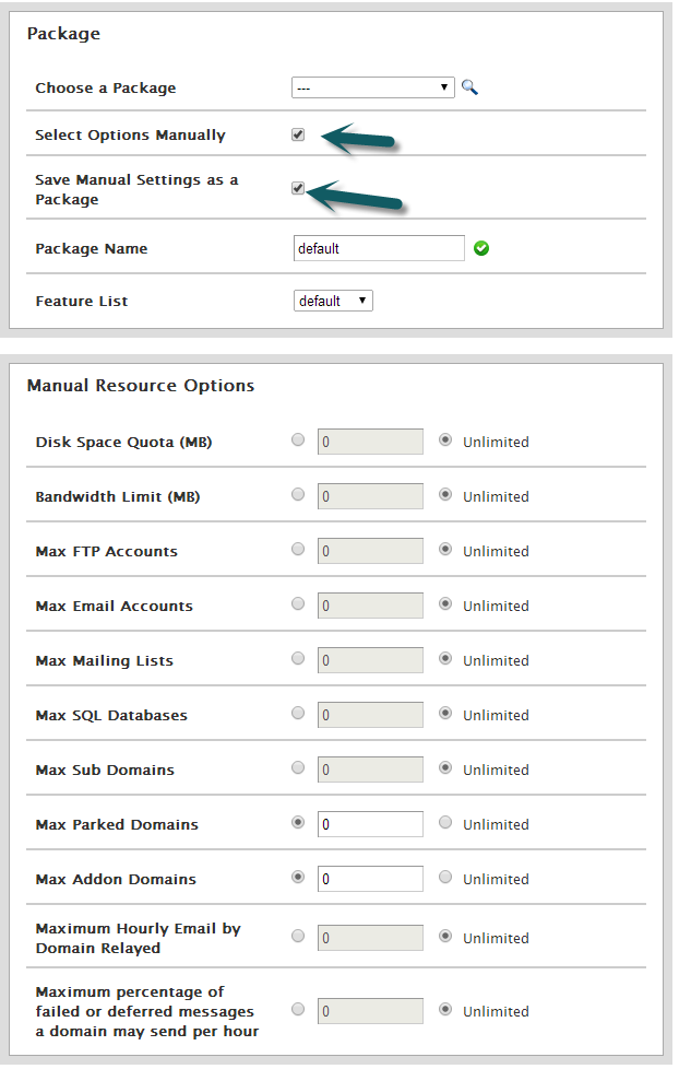 How to create a cPanel account