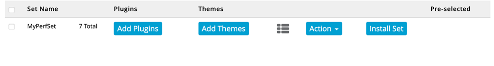 Add Wordpress plugin and themes in the created set