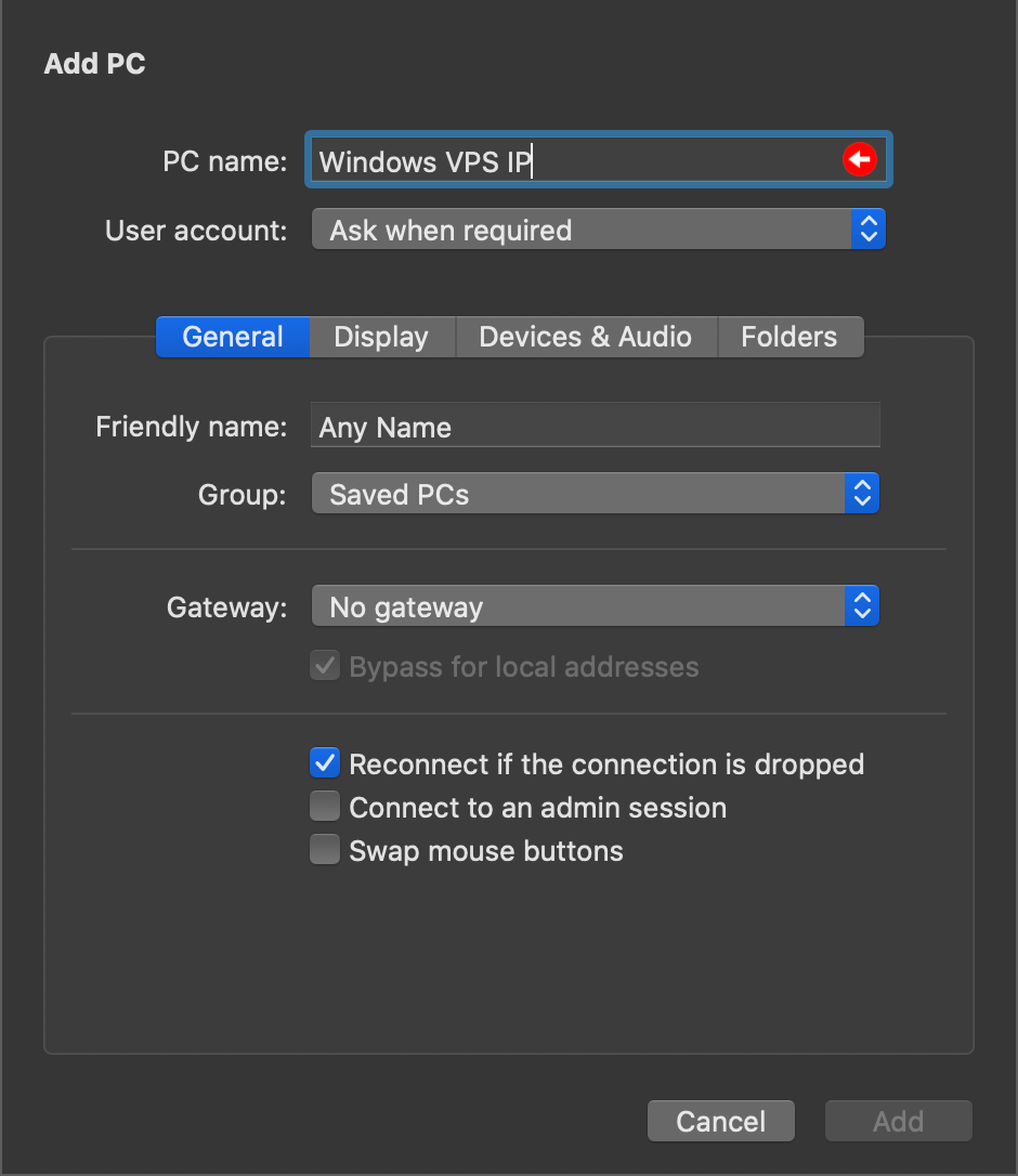 How to access your Windows VPS from Mac OS X