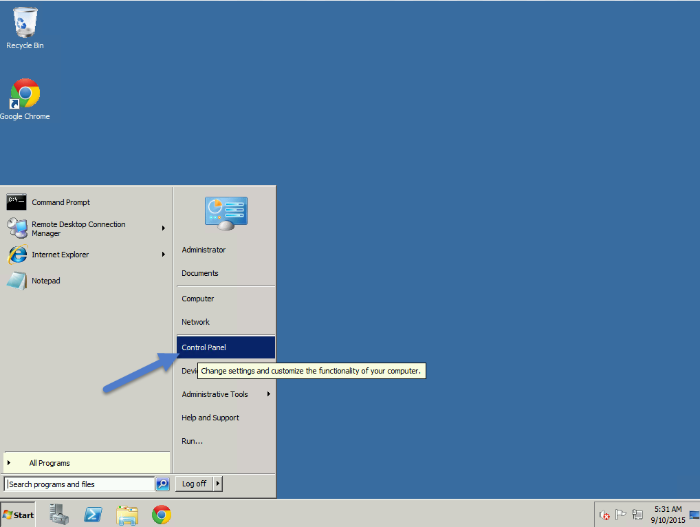 Screenshot How to change your VPS country in Windows server 2008 R2