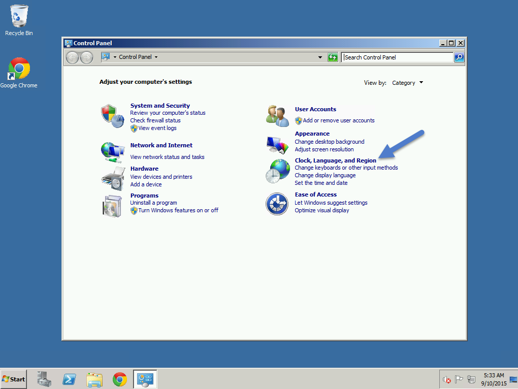 Screenshot How to change your VPS country in Windows server 2008 R2
