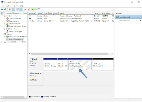 How to expand your partition on Windows Server 16 