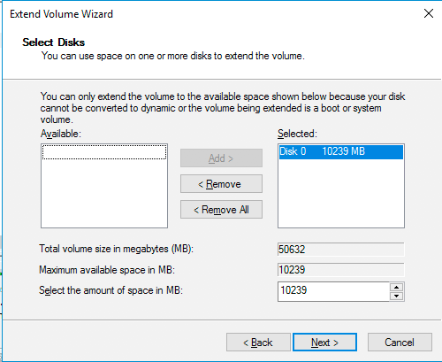 How to expand your partition on Windows Server 16Â 