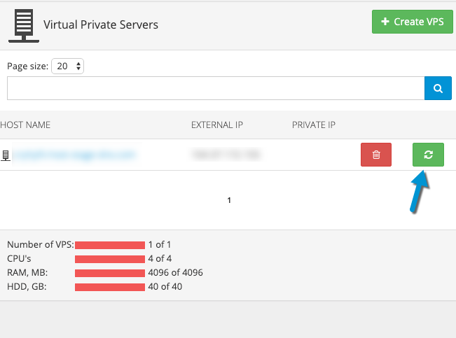 Second Windows VPS Panel Recapitulative page