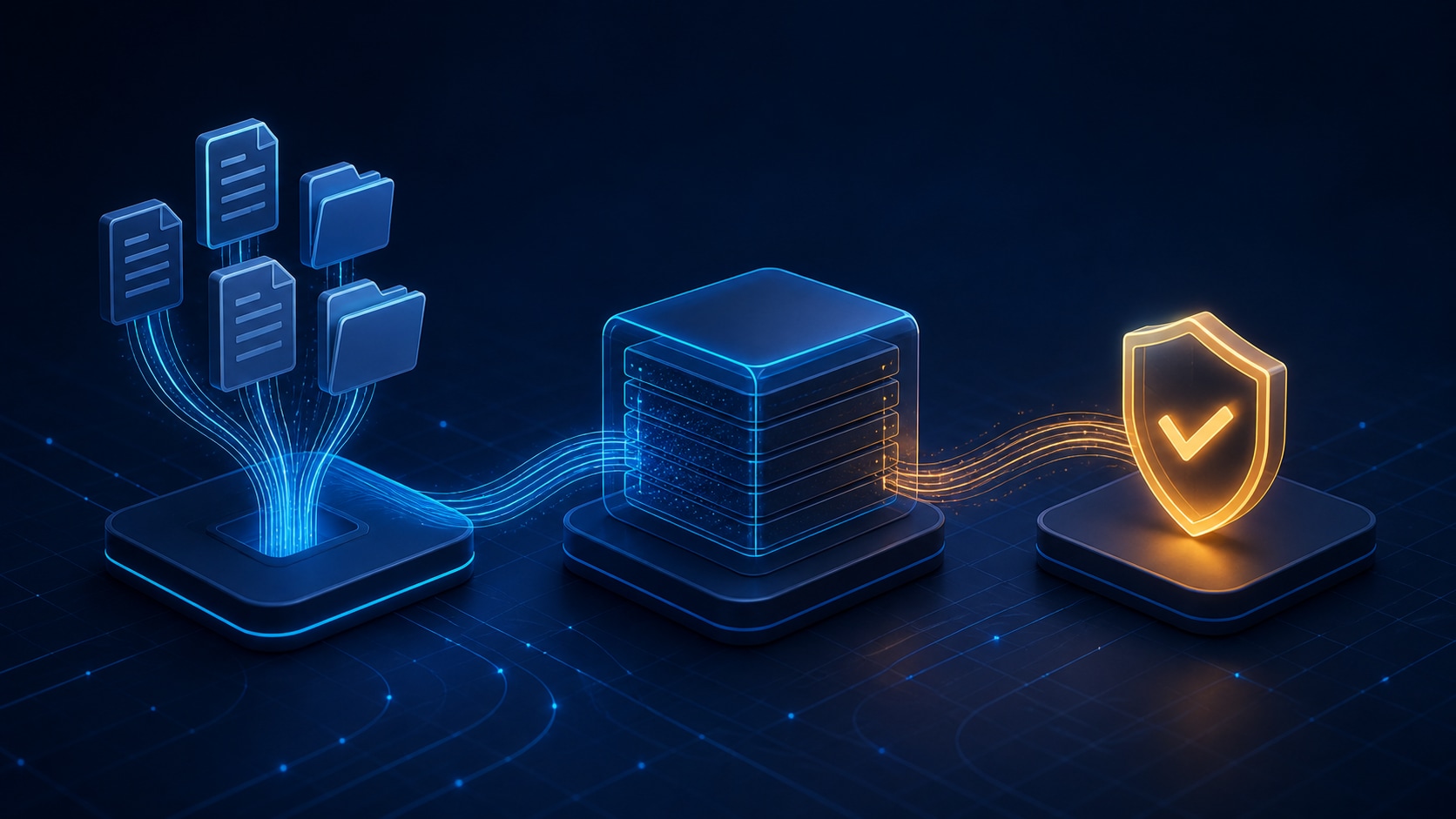 Source files assembled into a container artifact and passed through a verification gate