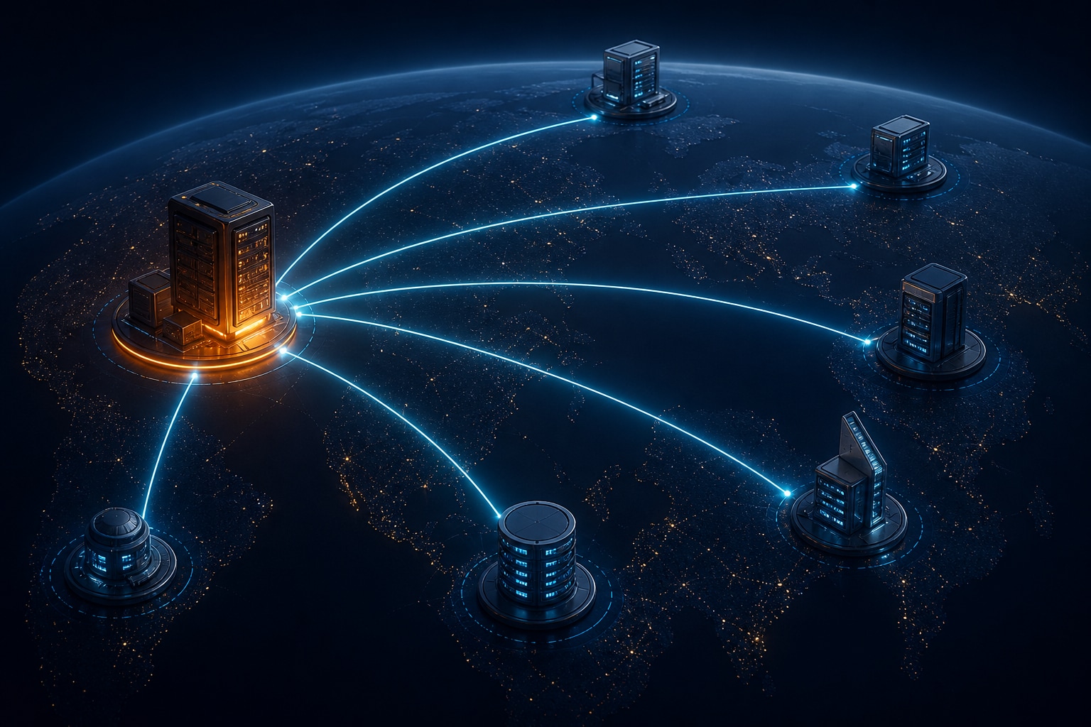 Origin infrastructure distributing cached responses through global edge nodes