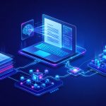 Isometric AI-assisted technical writing workflow with a human review checkpoint