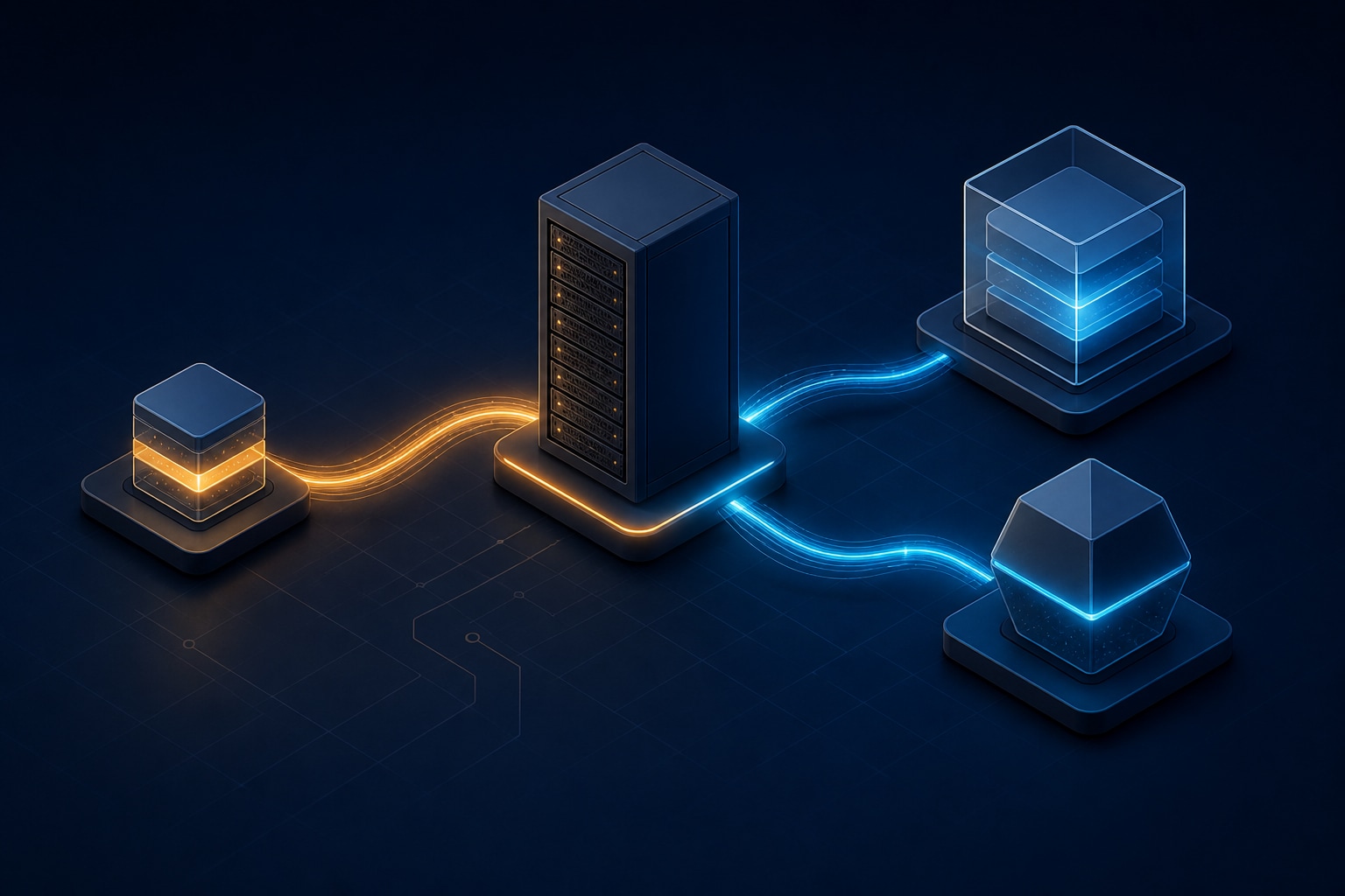 Public edge traffic reaching a VPS with private paths to the app container and secret store