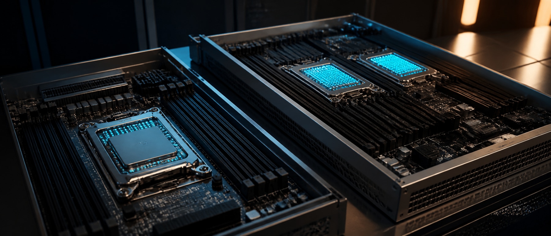 Two processor assemblies representing Windows Server physical-core licensing